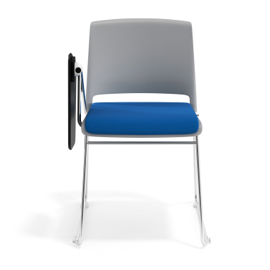 sedia con ribaltina grigio blu con pala di scrittura rivestita tessuto senza braccioli 6