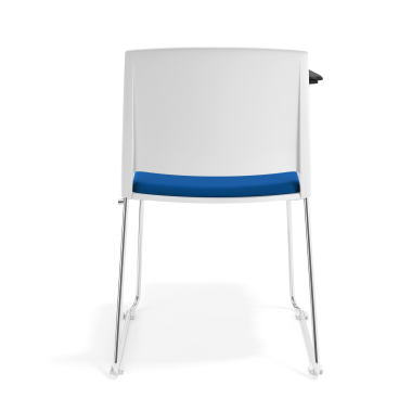sedia con ribaltina bianco blu con pala di scrittura rivestita tessuto senza braccioli 4