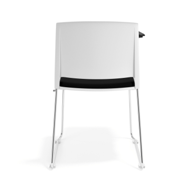 sedia con ribaltina bianco nero con pala di scrittura rivestita tessuto senza braccioli 4