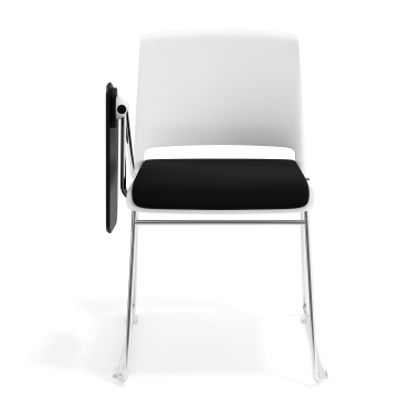 sedia con ribaltina bianco nero con pala di scrittura rivestita tessuto senza braccioli 6