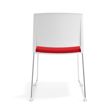 sedia da conferenza bianco rosso senza bracci rivestita tessuto senza braccioli 4