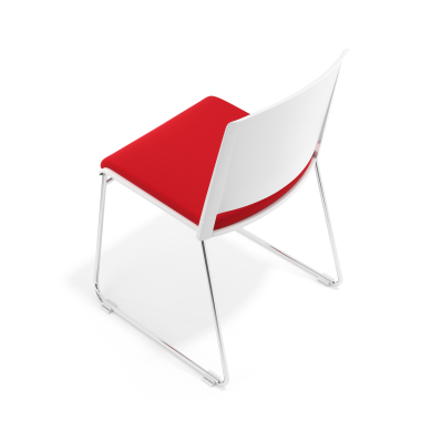 sedia da conferenza bianco rosso senza bracci rivestita tessuto senza braccioli 7