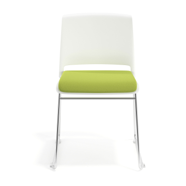 sedia da conferenza bianco verde senza bracci rivestita tessuto senza braccioli 6