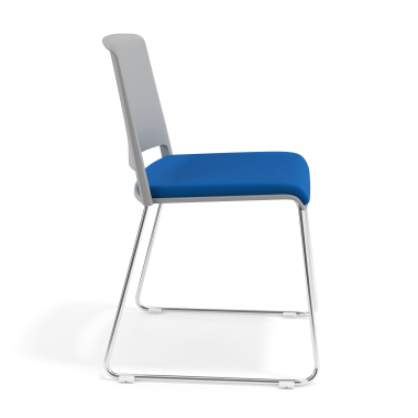 sedia da conferenza grigio blu senza bracci rivestita tessuto senza braccioli 3