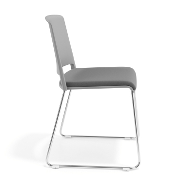 sedia da conferenza grigio grigio senza bracci rivestita tessuto senza braccioli 3