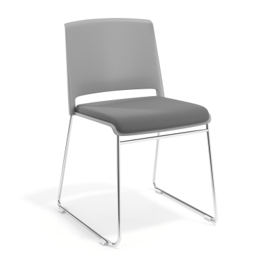 sedia da conferenza grigio grigio senza bracci rivestita tessuto senza braccioli 1