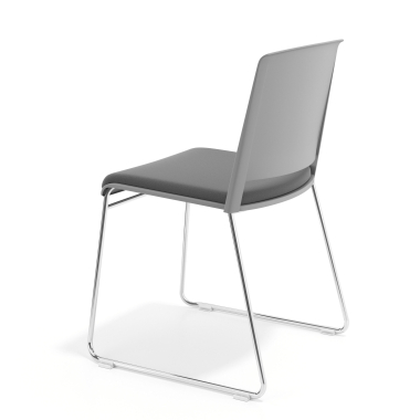 sedia da conferenza grigio grigio senza bracci rivestita tessuto senza braccioli 5
