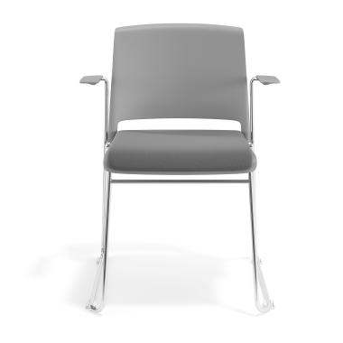 sedia da conferenza grigio grigio con bracci rivestita tessuto senza braccioli 6