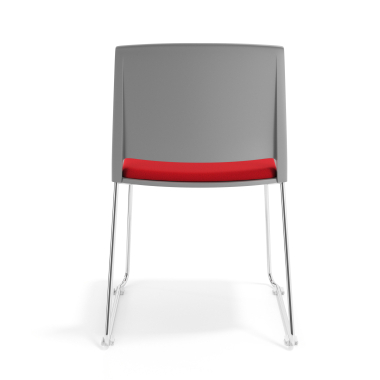 sedia da conferenza grigio rosso senza bracci rivestita tessuto senza braccioli 4