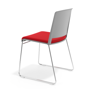 sedia da conferenza grigio rosso senza bracci rivestita tessuto senza braccioli 5