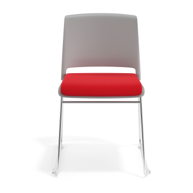 sedia da conferenza grigio rosso senza bracci rivestita tessuto senza braccioli 6