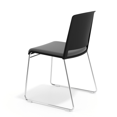 sedia da conferenza nero grigio senza bracci rivestita tessuto senza braccioli 5