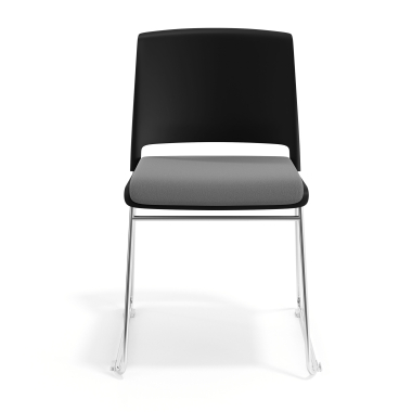 sedia da conferenza nero grigio senza bracci rivestita tessuto senza braccioli 6