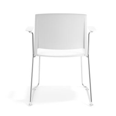 sedia da conferenza bianco con bracci tessuto braccioli fissi 4