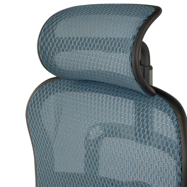 sedia ergonomica blu struttura nera rete rete transpirante braccioli regolabili 5d poggiatesta 9