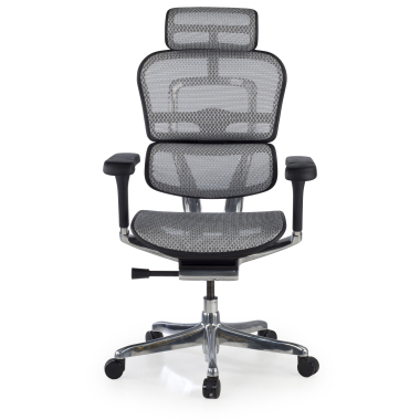 sedia ergonomica grigio struttura nera rete rete transpirante braccioli regolabili 5d poggiatesta 3