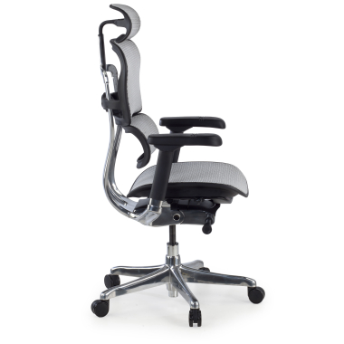 sedia ergonomica grigio struttura nera rete rete transpirante braccioli regolabili 5d poggiatesta 4