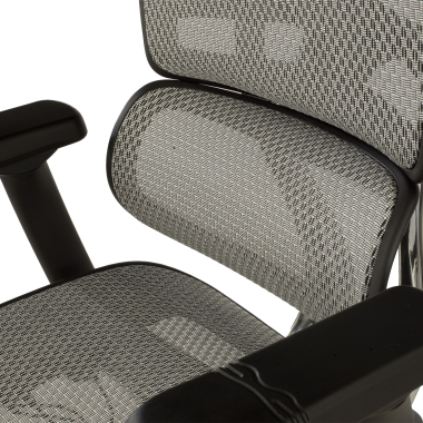 sedia ergonomica grigio struttura nera rete rete transpirante braccioli regolabili 5d poggiatesta 10