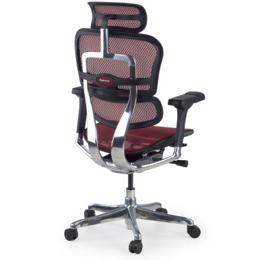 sedia ergonomica rosso struttura nera rete rete transpirante braccioli regolabili 5d poggiatesta 6