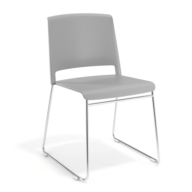 sedia da conferenza grigio senza bracci tessuto senza braccioli 1