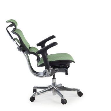 sedia ergonomica verde struttura nera rete rete transpirante braccioli regolabili 5d poggiatesta 5