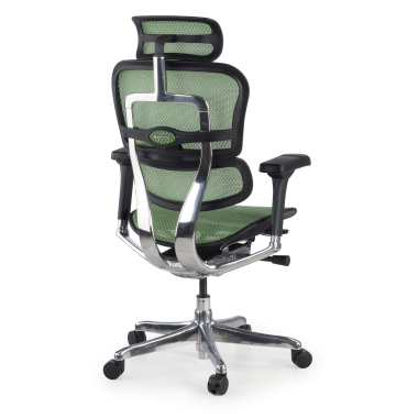 sedia ergonomica verde struttura nera rete rete transpirante braccioli regolabili 5d poggiatesta 6