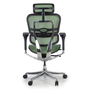 sedia ergonomica verde struttura nera rete rete transpirante braccioli regolabili 5d poggiatesta 7