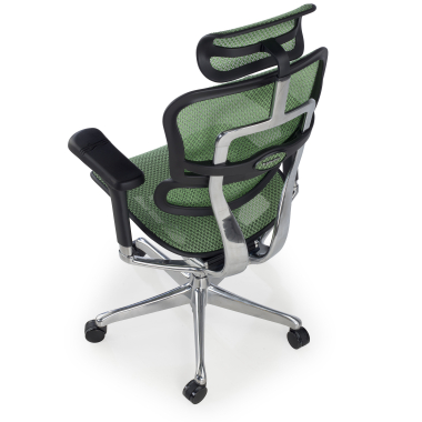 sedia ergonomica verde struttura nera rete rete transpirante braccioli regolabili 5d poggiatesta 8
