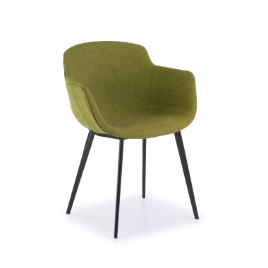 sedia da conferenza verde 4 gambe tessuto braccioli imbottiti 1