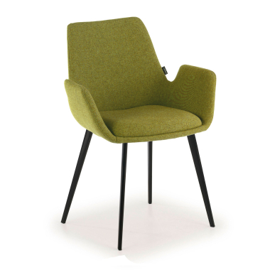 sedia da conferenza nero verde 4 gambe tessuto braccioli imbottiti 1