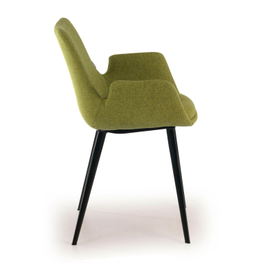 sedia da conferenza nero verde 4 gambe tessuto braccioli imbottiti 6