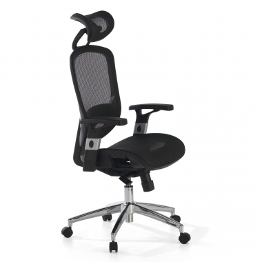 sedia da ufficio nero flex rete transpirante braccioli mobili supporto lombare poggiatesta 1