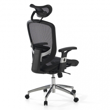sedia da ufficio nero flex rete transpirante braccioli mobili supporto lombare poggiatesta 7