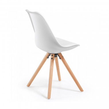 sedia scandinava bianco sedia gambe in legno di plastica senza braccioli 5