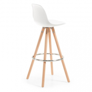 sgabello da cucina bianco sgabello gambe in legno ecopelle senza braccioli 5