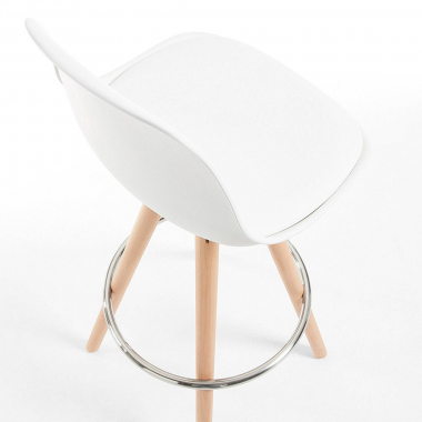 sgabello da cucina bianco sgabello gambe in legno ecopelle senza braccioli 4