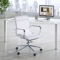 Sedia ufficio design Stilo, Struttura cromata, schienale rete basso 210222 - (Outlet)