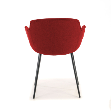 sedia da conferenza rosso 4 gambe tessuto braccioli imbottiti 4