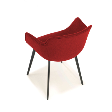 sedia da conferenza rosso 4 gambe tessuto braccioli imbottiti 5