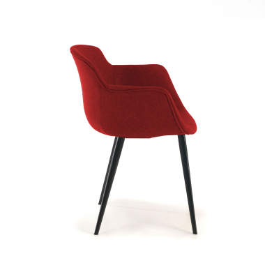 sedia da conferenza rosso 4 gambe tessuto braccioli imbottiti 6