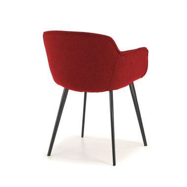sedia da conferenza rosso 4 gambe tessuto braccioli imbottiti 7