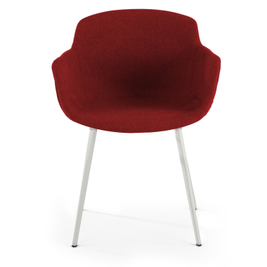 sedia da conferenza rosso 4 gambe tessuto braccioli imbottiti 9