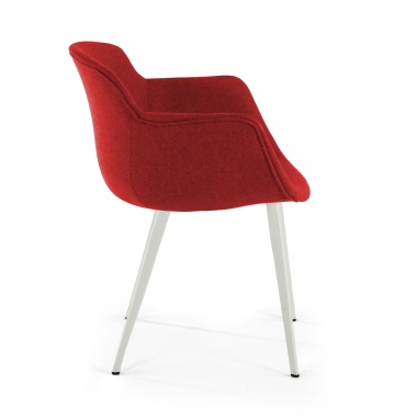 sedia da conferenza rosso 4 gambe tessuto braccioli imbottiti 10