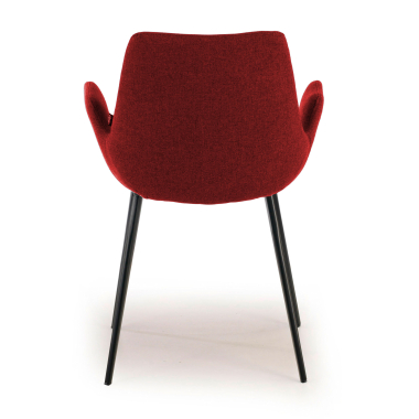 sedia da conferenza nero rosso 4 gambe tessuto braccioli imbottiti 4