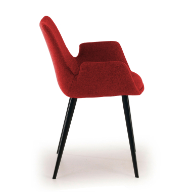 sedia da conferenza nero rosso 4 gambe tessuto braccioli imbottiti 6