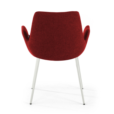 sedia da conferenza rosso 4 gambe tessuto braccioli imbottiti 6