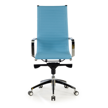 sedia da ufficio azzurro celeste struttura cromata ecopelle ecopelle braccioli fissi 3