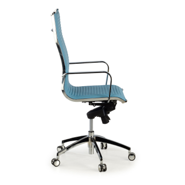 sedia da ufficio azzurro celeste struttura cromata ecopelle ecopelle braccioli fissi 4
