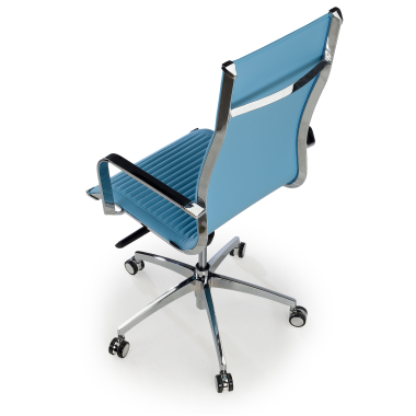 sedia da ufficio azzurro celeste struttura cromata ecopelle ecopelle braccioli fissi 7