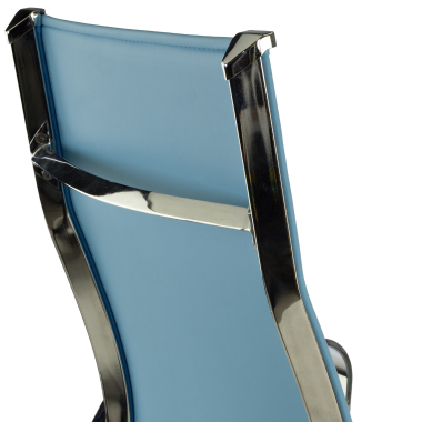 sedia da ufficio azzurro celeste struttura cromata ecopelle ecopelle braccioli fissi 8